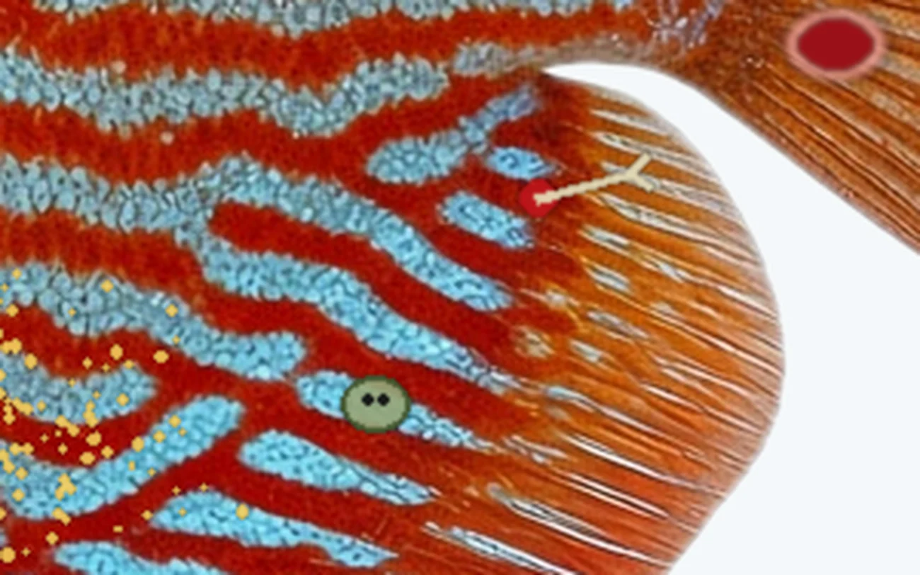 Anchor Worms and Fish Lice in a freshwater fish